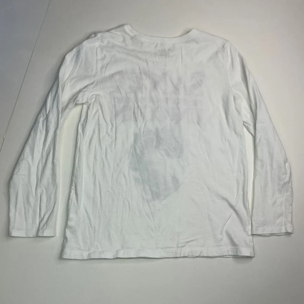 The Children's Place White Graphic Tee Kids Size 10/12 Santa Unicorn Glitter